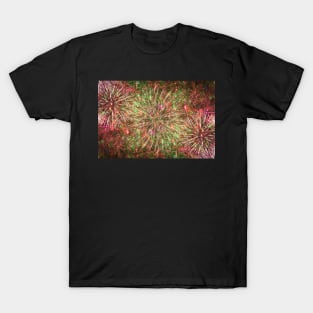 Colorful bright fireworks against dark sky T-Shirt